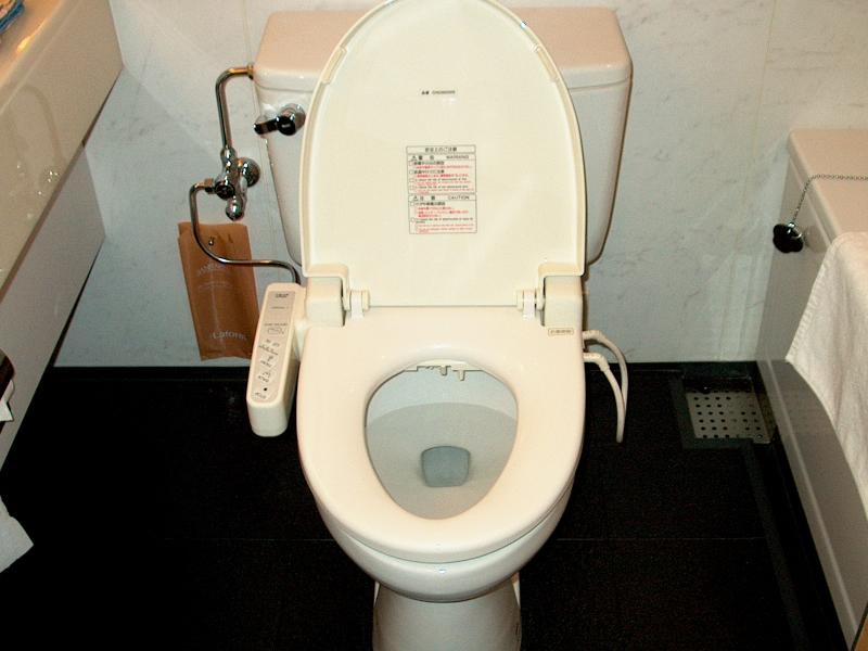 Bidet-style toilet in the hotel room