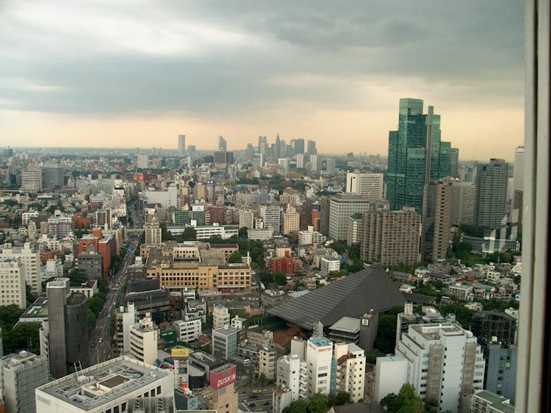 distant skyscrapers are city of Shinjuku